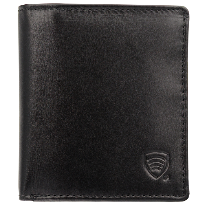 Portofel mic din piele pentru tineri cu protecție RFID (negru)