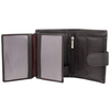 Portofel Bărbați Piele Naturală pentru Carduri și Monede cu Protecție RFID BLOCK (Maro Întunecat)