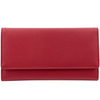 Portofel pentru femei din piele pentru carduri cu protecție RFID și spațiu pentru un smartphone (roșu)