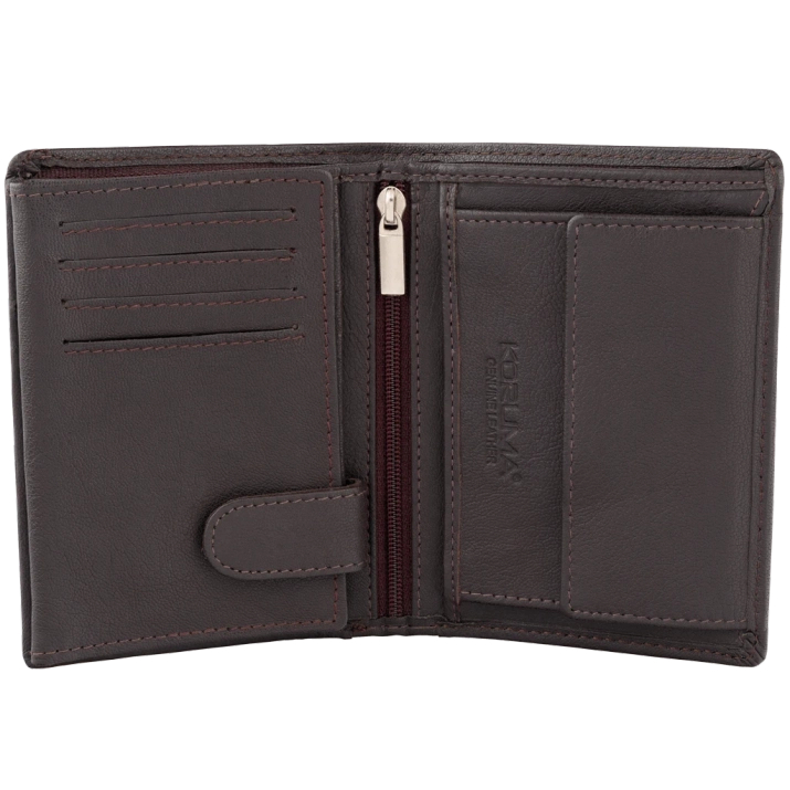 Portofel bărbătesc din piele cu protecție RFID BLOCK (maro)