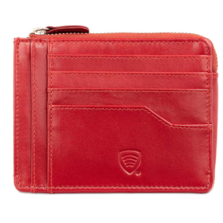 Portofel RFID cu blocare pentru card și ID (roșu)