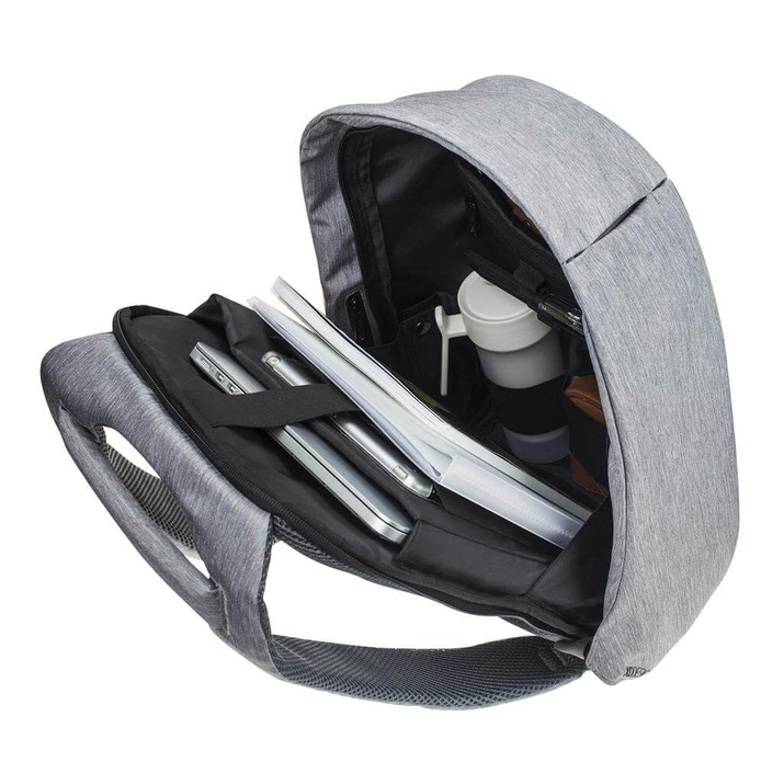 Rucsac anti-furt pentru laptop și tabletă Bobby Compact (gri-albastru)