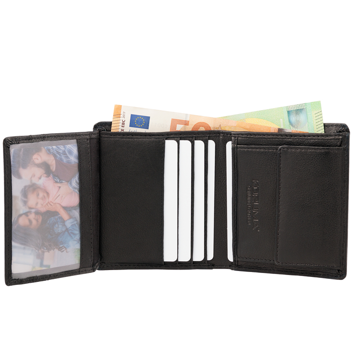 Portofel mic din piele pentru tineri cu protecție RFID (negru)