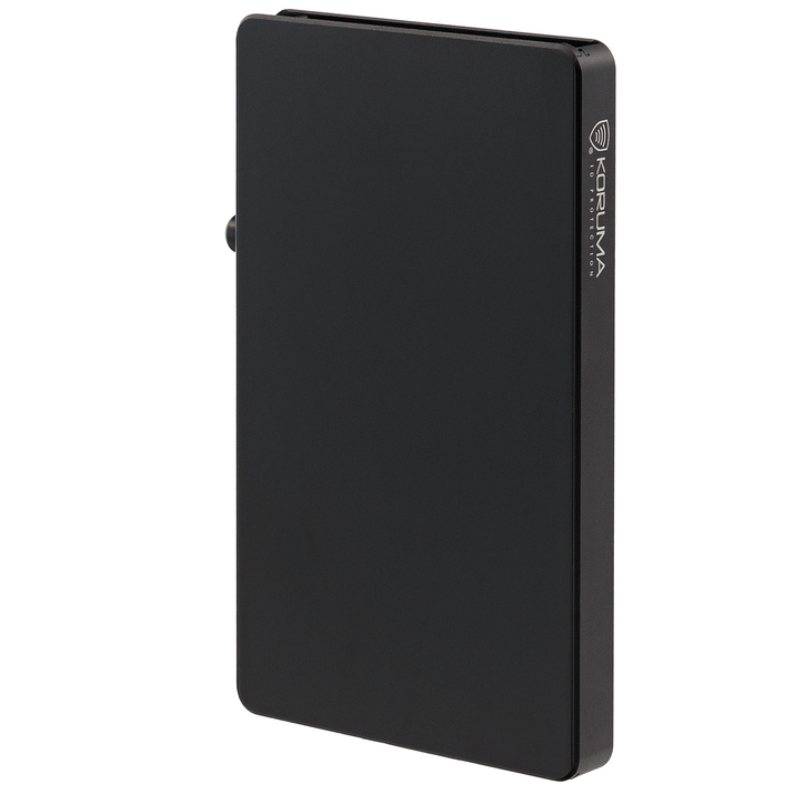 Portofel de carduri din aluminiu cu clip pentru bancnote (negru)