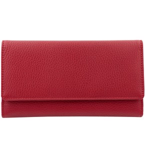 Portofel pentru femei din piele pentru carduri cu protecție RFID și spațiu pentru un smartphone (roșu)