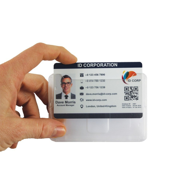 Carcasă transparentă pentru insigne cu o singură carte, orizontală