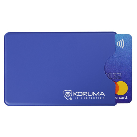 Husă antifurt RFID din plastic pentru card de plată (albastru)