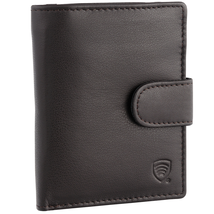 Portofel din piele pentru bărbați cu protecție RFID BLOCK (maro)