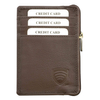 Portofel mic cu fermoar pentru carduri din piele (maro)