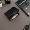 Portofel vertical din piele pentru bărbați cu protecție RFID BLOCK (negru)