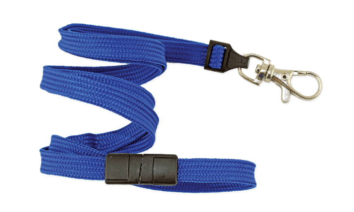 Lănțișor de insignă reglabil și sigur de 10 mm + cârlig de prindere KRAB (albastru)