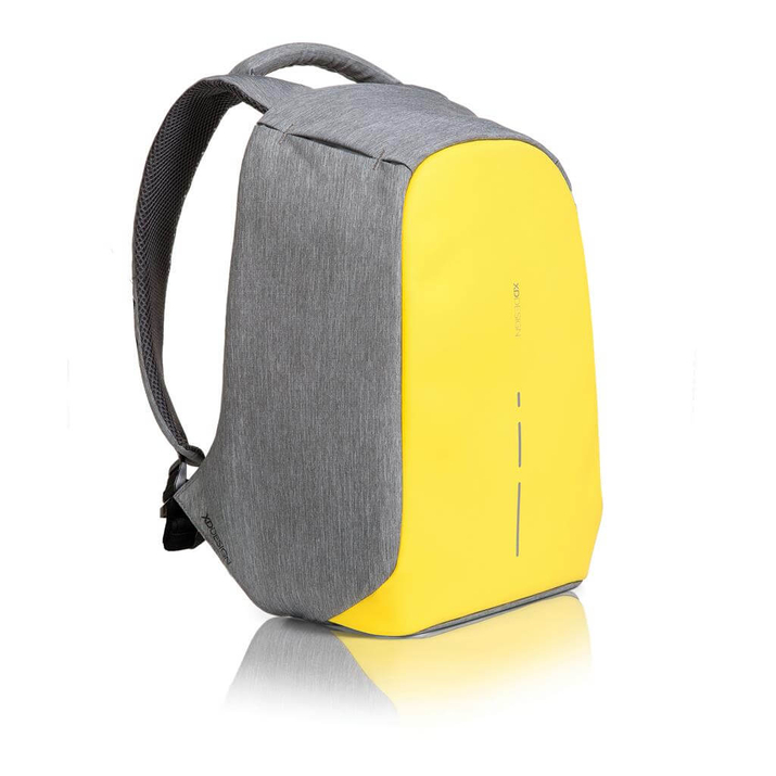 Rucsac anti-furt pentru laptop și tabletă Bobby Compact (gri-galben)