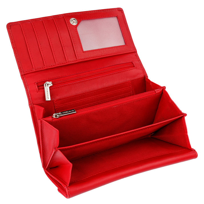 Portofel din piele pentru femei cu protecție RFID (roșu)