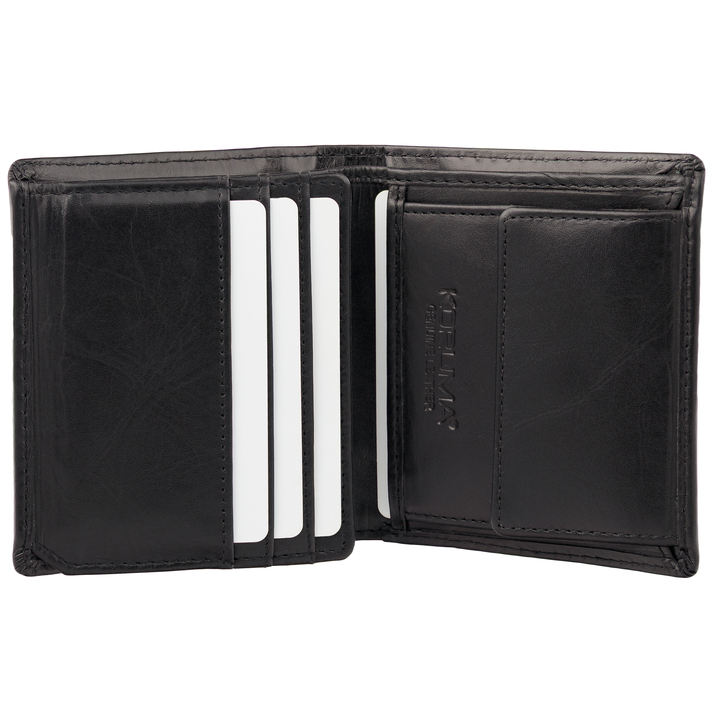 Portofel mic din piele pentru tineri cu protecție RFID (negru)