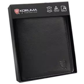 Portofel din piele pentru bărbați cu protecție RFID BLOCK (negru)