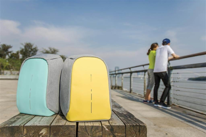 Rucsac anti-furt pentru laptop și tabletă Bobby Compact (Gri-Mint)