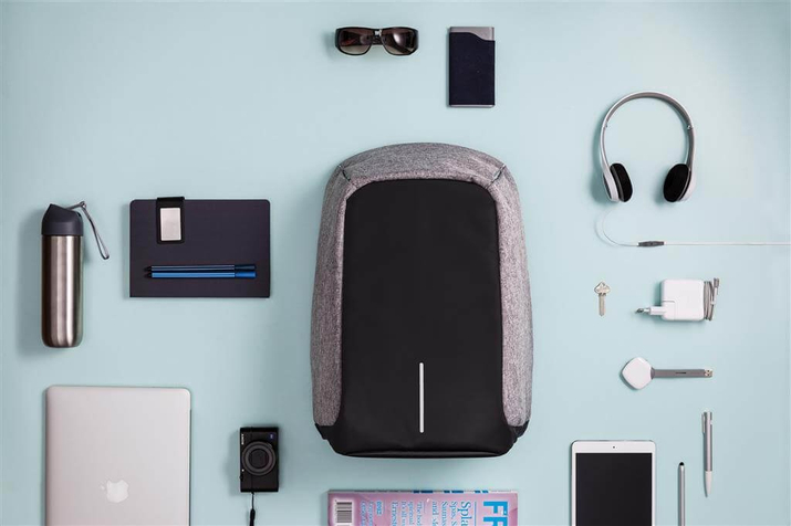Rucsac antifurt pentru laptop și tabletă Bobby XL (gri-negru)
