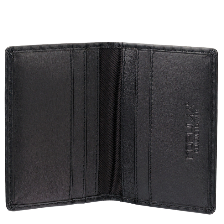 Portofel mic și compact pentru carduri de credit cu album suplimentar (negru, carbon)