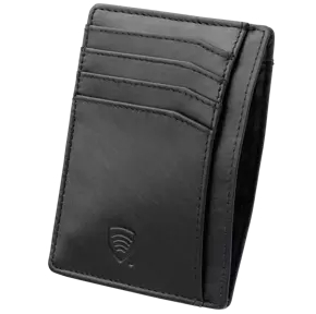 Carcasă din piele pentru carduri de proximitate RFID pentru jachetă (negru)