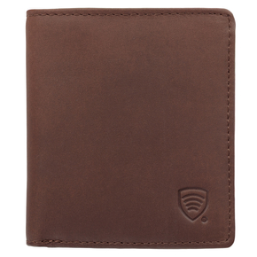 Portofel de piele pentru bărbați, foarte mic, RFID BLOCK (maro)