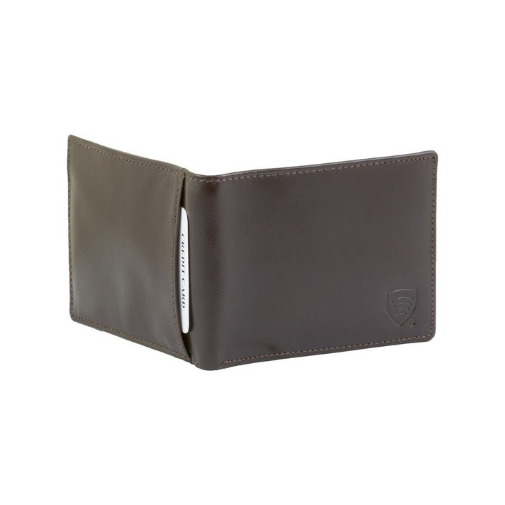 Portofel ultra-subțire pentru bancnote și carduri contactless (maro)