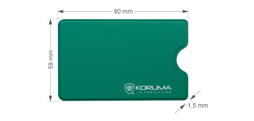 Husă de plastic cu protecție RFID pentru card de credit (verde)