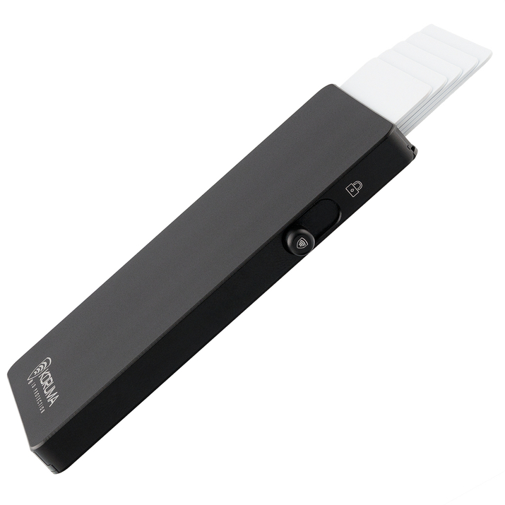 Carcasă din aluminiu cu carduri detașabile și spațiu pentru AirTag de la Apple (negru)