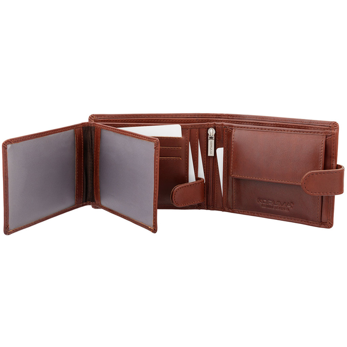 Portofel Bărbătesc din Piele Naturală cu Protecție Antifurt RFID (cognac)