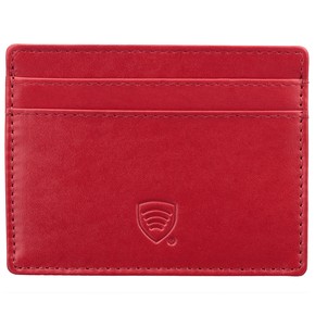 Husă din piele pentru femei cu blocare a cardurilor de proximitate RFID (roșu)