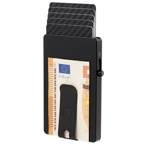 Portofel de carduri din aluminiu cu clip pentru bancnote (negru)