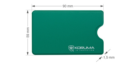 Husă de plastic cu protecție RFID pentru card de credit (verde)