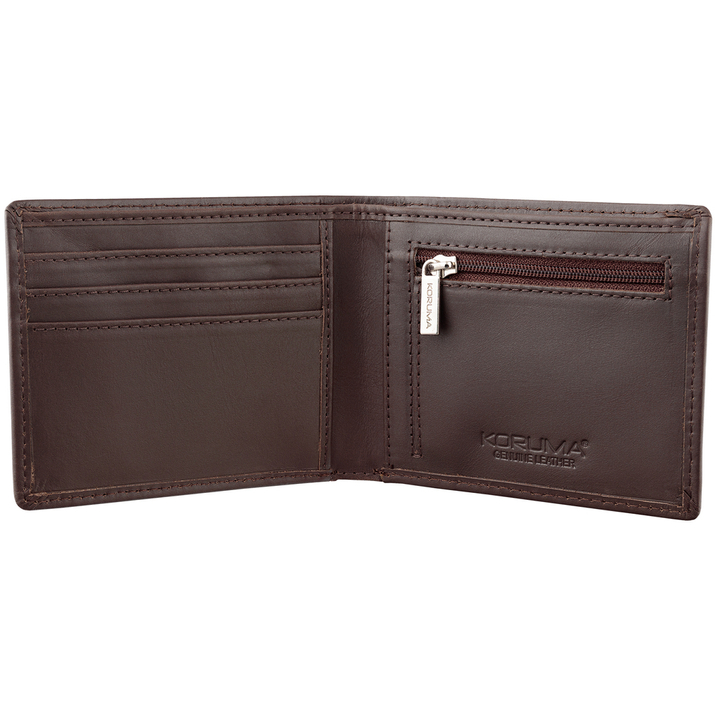 Portofel din piele SLIM pentru bărbați (maro)