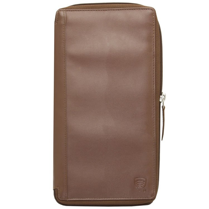 Organizator de călătorie pentru carduri fără contact și pașaport biometric (maro)