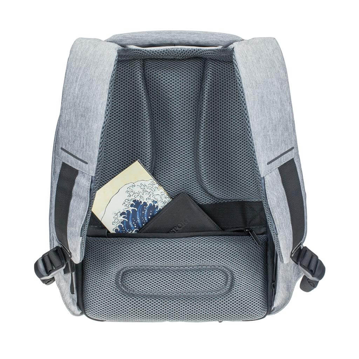Rucsac anti-furt pentru laptop și tabletă Bobby Compact (gri-albastru)