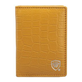 Portofel mic din piele pentru carduri de credit RFID (Galben, Croco)