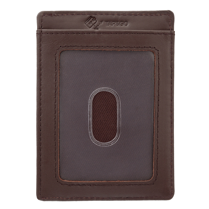 Card de proximitate RFID din piele (maro)