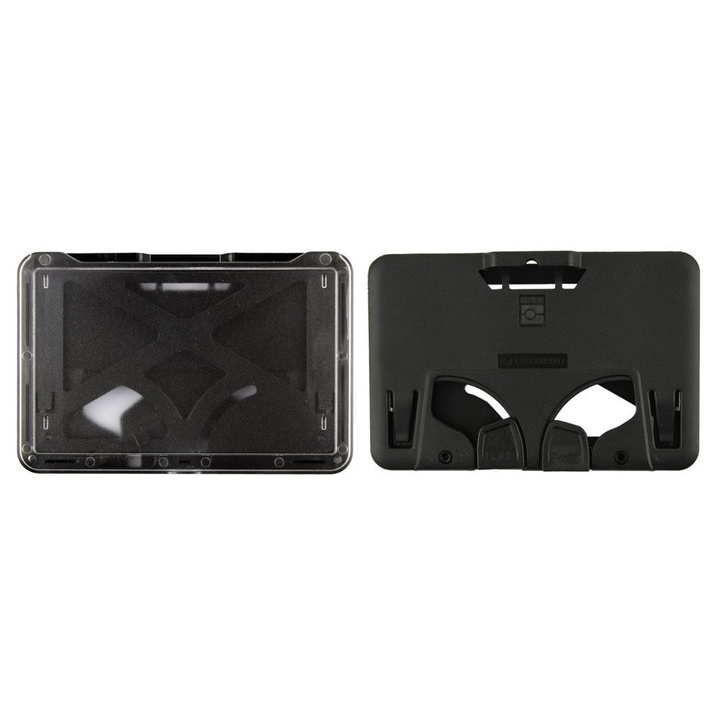 Suport de plastic pentru ecuson, transparent, până la 3 carduri, orizontal