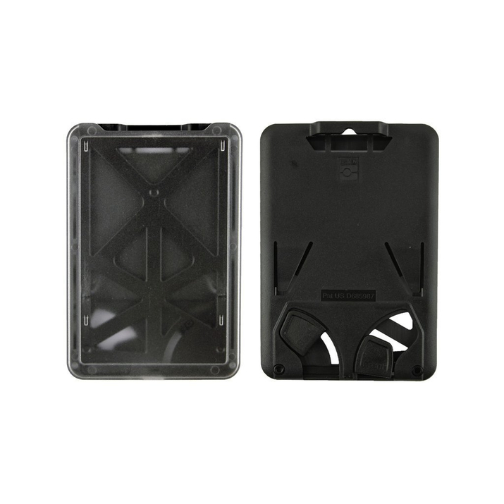 Husă pentru carduri de identitate - plastic, transparentă, până la 3 carduri, verticală