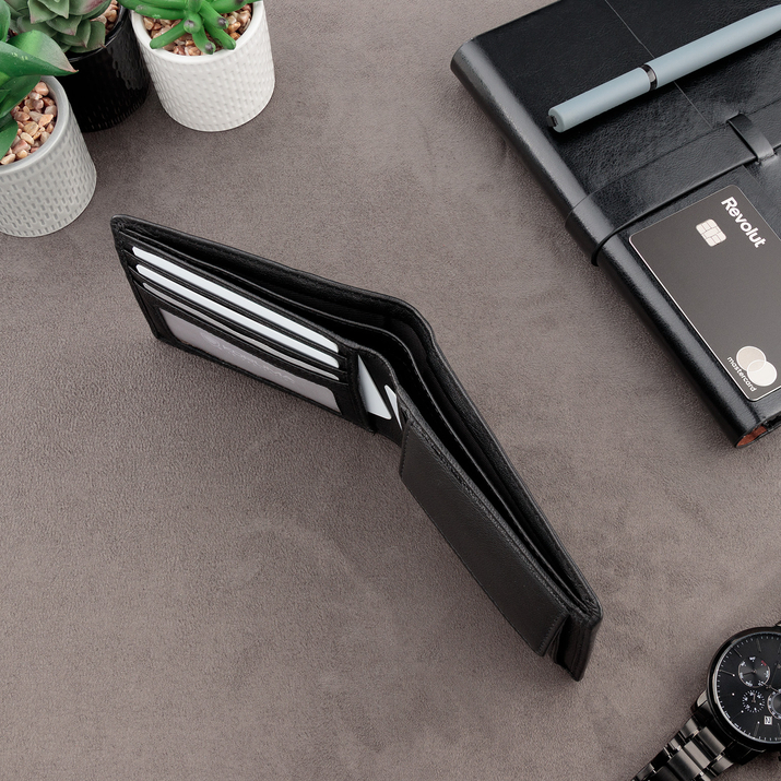 Portofel antifurt pentru tineri cu protecție RFID (negru)