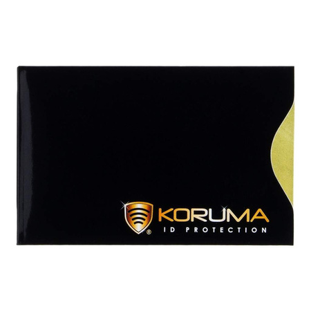  Suport pentru carduri de proximitate - Koruma (vertical, negru, logo auriu) set de 5 bucăți.