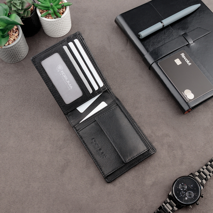 Portofel antifurt pentru tineri cu protecție RFID (negru)