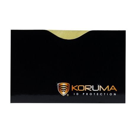  Suport pentru carduri de proximitate - Koruma (orizontal, negru, logo auriu) set de 10 bucăți.