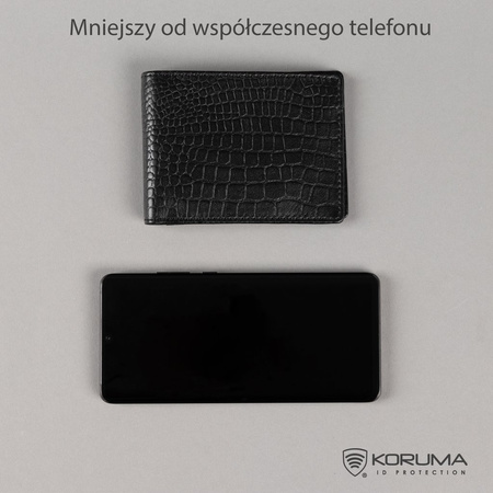 Portofel de piele pentru bărbați SLIM super slim (Negru, Croco)