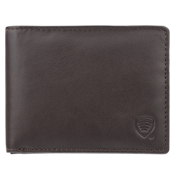 Portofel antifurt pentru tineri cu protecție RFID (maro închis)