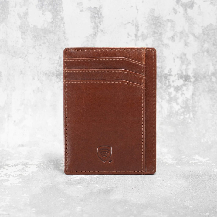 Card de proximitate RFID din piele (maro)