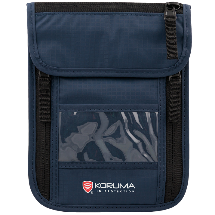 Portofel De Gât Antifurt Cu Protecție RFID STOP - Siguranța Documentelor Tale (Bleumarin)