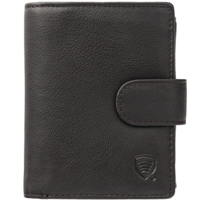 Portofel Bărbați Piele Naturală pentru Carduri și Monede cu Protecție RFID BLOCK (Maro Întunecat)