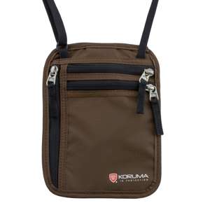 Pungă de Gât Discretă Antifurt cu Protecție RFID pentru Bani și Documente (Maro)