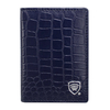 Portofel mic din piele pentru carduri de credit RFID (albastru marin, Croco)