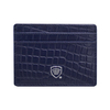 Husă antifurt din piele pentru carduri de proximitate RFID (albastru marin, Croco)